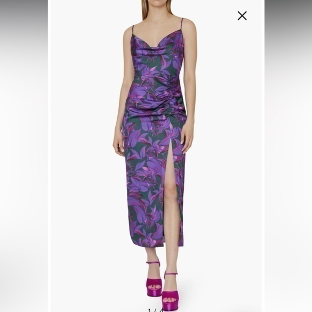 ▶️ Milly ◀️ Lilliana Floating Petals Slip Dress in Purple